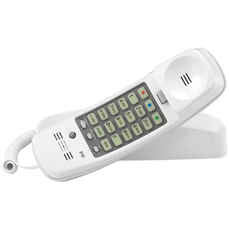 At&T Corded Trimline Phone with Lighted Keypad (White) ATTML210W